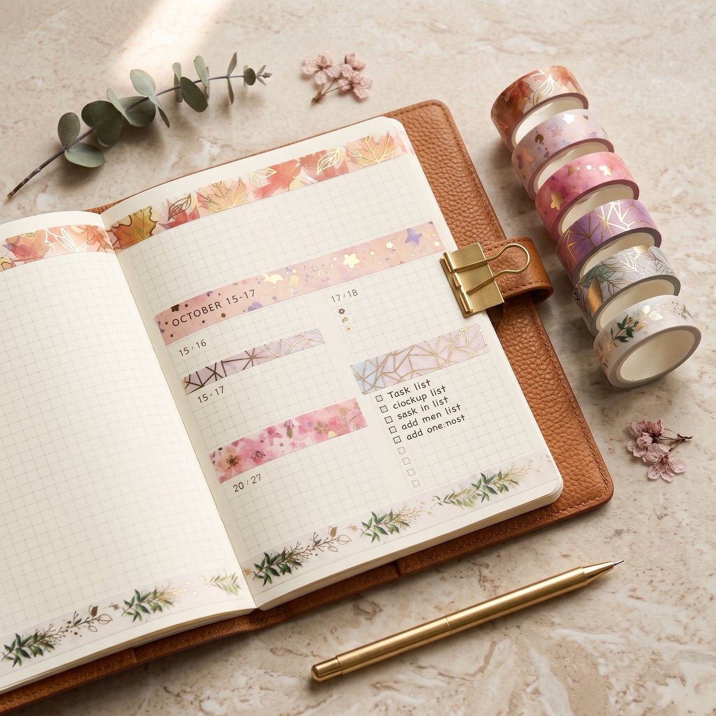 Floral Foil Washi Tape Set