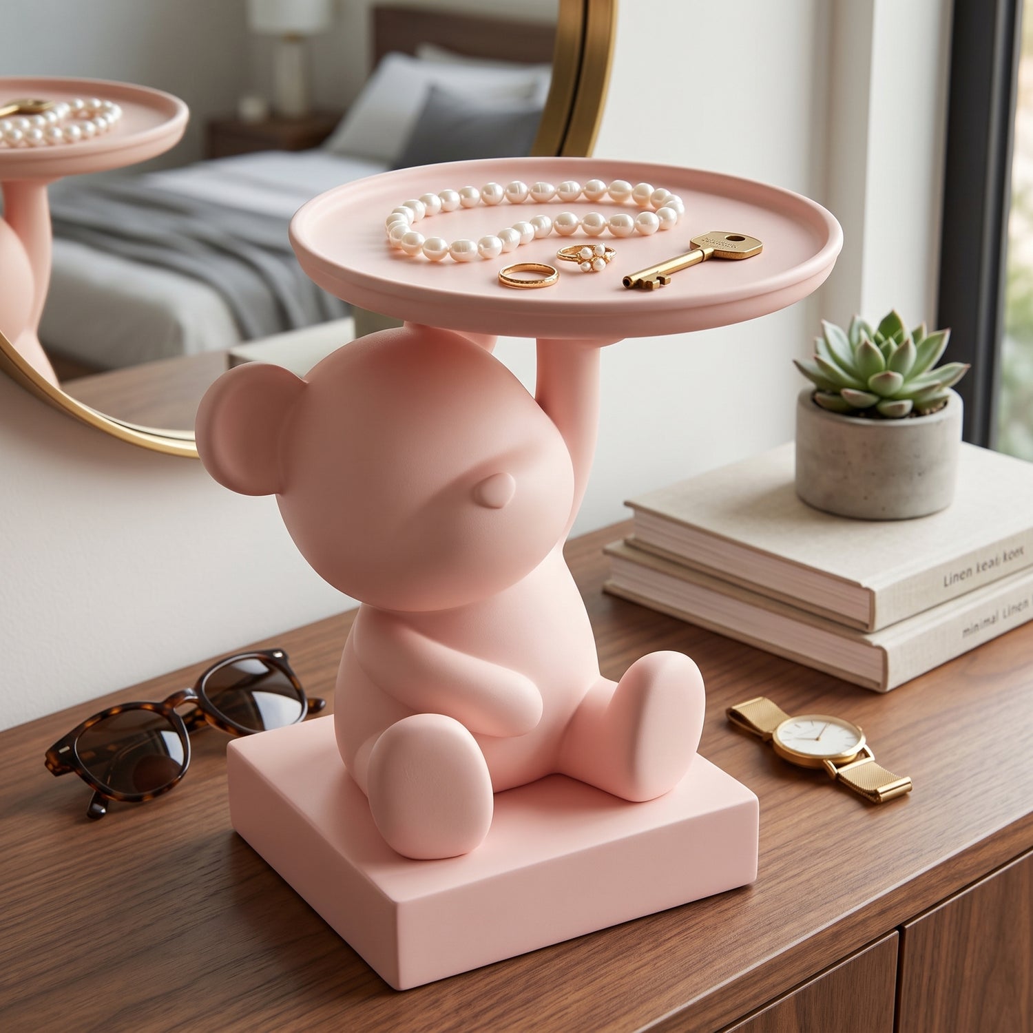 Polar bear tray desk scene