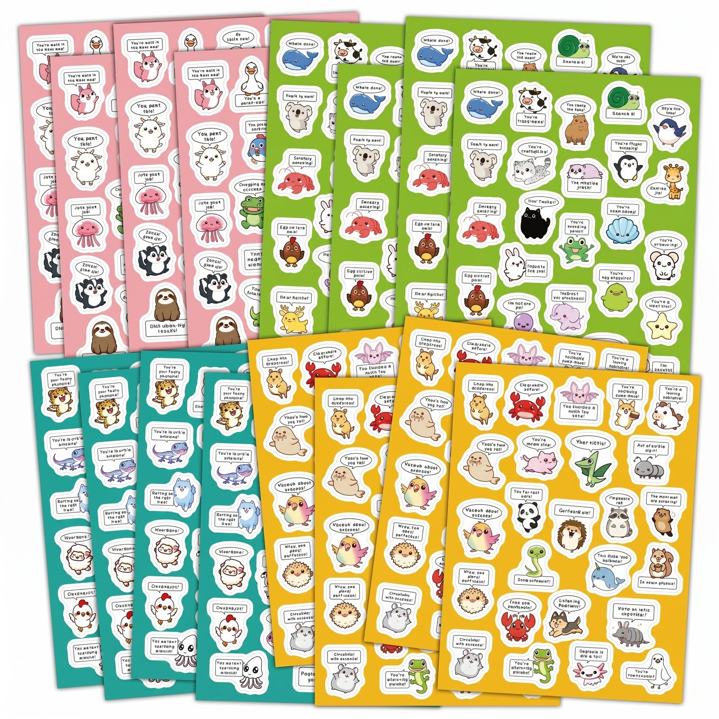 Animal Encouragement Reward Sticker Set