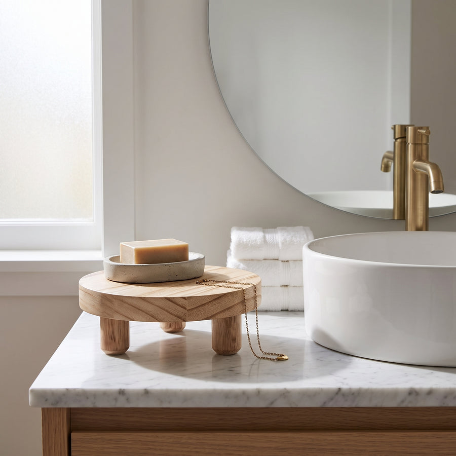 Wood display tray styling
