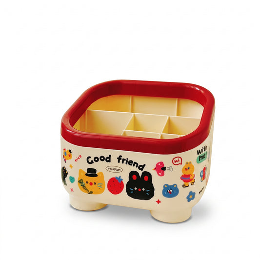 Six Compartment Desktop Pen Holder